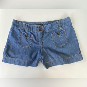 New York & Company Cotton Blue Denim Jean Shorts, Size 6